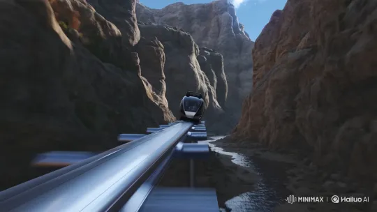 Ultra-Realistic Canyon Roller Coaster Thrill Ride – AI Generated Video | Hailuo AI