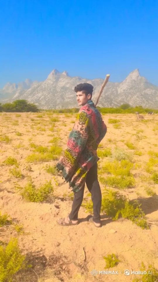 Young Man Meets Modi-Like Figure in Desert Landscape – AI Generated Video | Hailuo AI