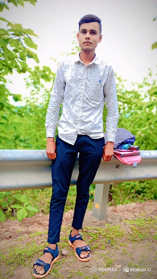 Young Man by Guardrail with Gentle Smile – AI Generated Video | Hailuo AI