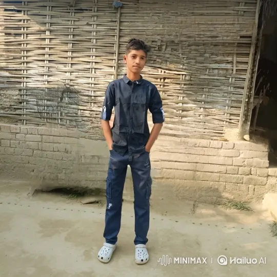 Young Boy Meets Man Resembling Modi in Rustic Setting – AI Generated Video | Hailuo AI