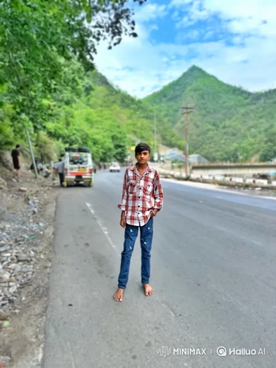 Young Boy Stands Still Amidst Mountainous Scenery – AI Generated Video | Hailuo AI