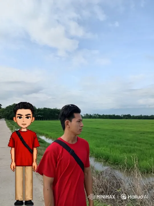 Young Man and Avatar Stand Still as Camera Orbits – AI Generated Video | Hailuo AI