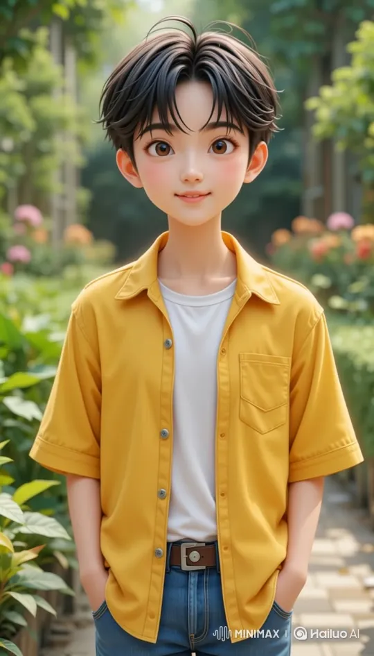 Boy Running Joyfully in Nature, Lies Down Contentedly – AI Generated Video | Hailuo AI