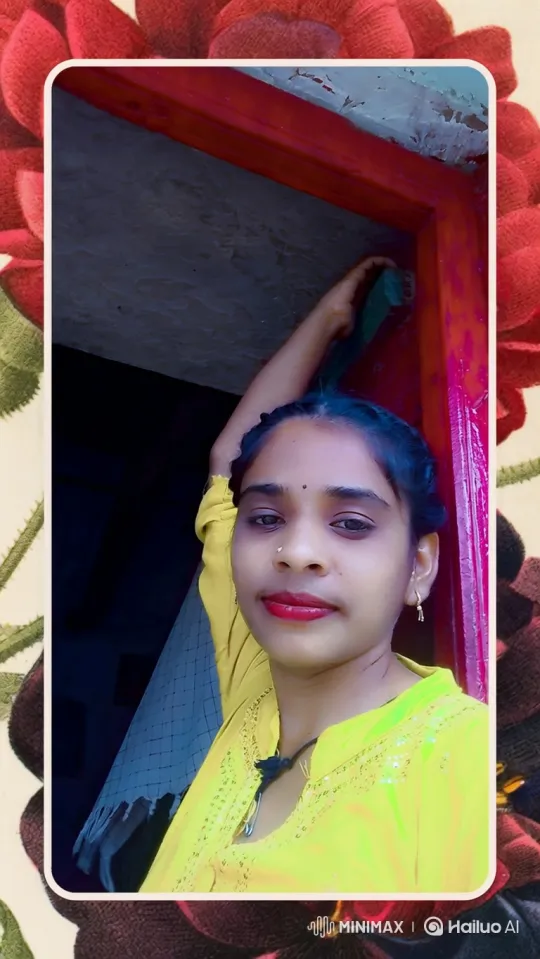 Young Woman in Doorway with Soft Smile and Gentle Movements – AI Generated Video | Hailuo AI