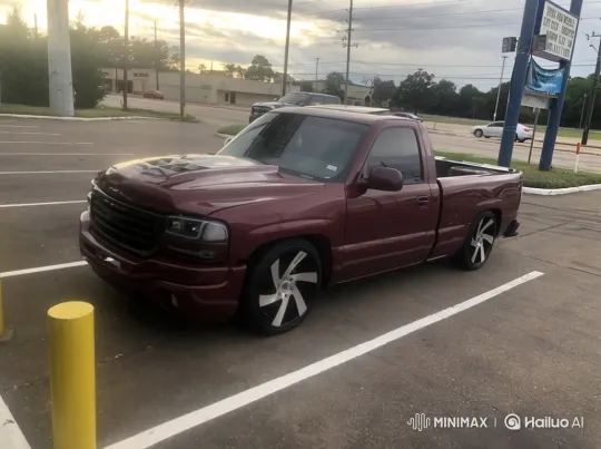 Custom Maroon Truck Lowering with Air Suspension – AI Generated Video | Hailuo AI
