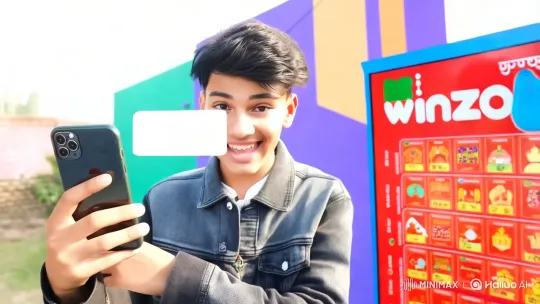 Young Man Excitedly Earns Points Playing Games on WinZO – AI Generated Video | Hailuo AI