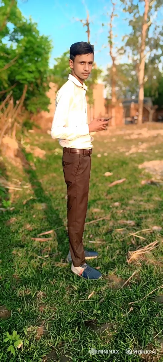 Young Man in Grass Field With Smartphone – AI Generated Video | Hailuo AI