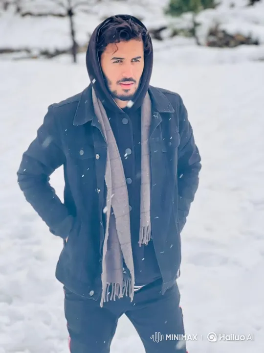 Young Man in Snowy Woods Reveals City Panorama – AI Generated Video | Hailuo AI
