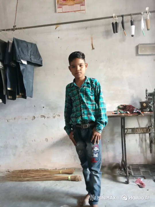 Young Boy in Tailor's Workshop with Brooms – AI Generated Video | Hailuo AI