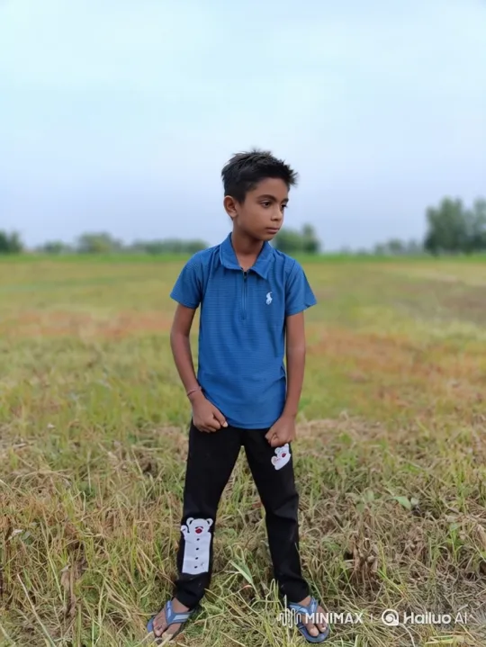 Young Boy Smiles in Serene Grassland Scene – AI Generated Video | Hailuo AI