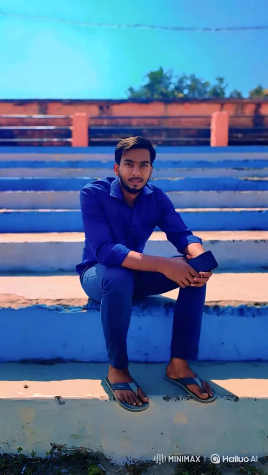 Young Man Meets Man Resembling Modi on Stairs – AI Generated Video | Hailuo AI