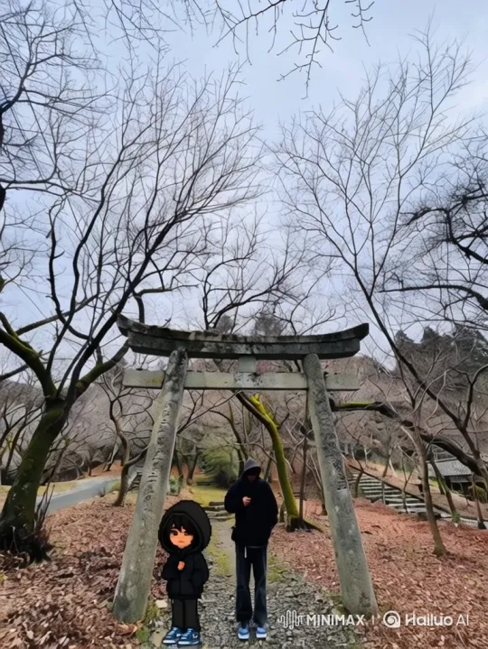 Low-Key Park Scene with Person and Pixelated Figure – AI Generated Video | Hailuo AI