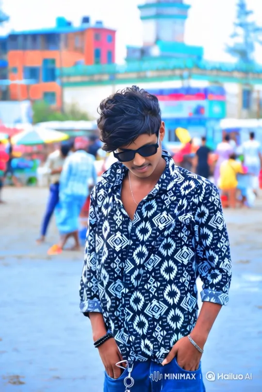 Stylish Young Man on Beach with Smooth Camera Movement – AI Generated Video | Hailuo AI