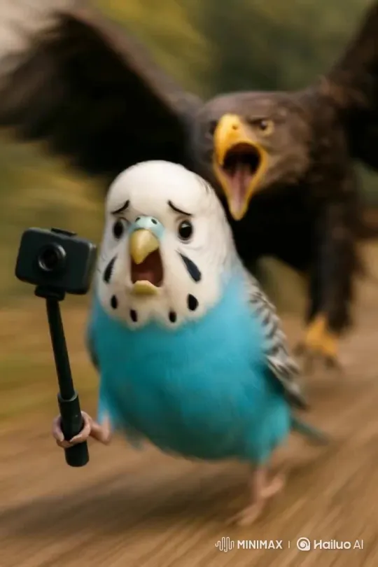Parrot Evades Eagle in Aerial Chase – AI Generated Video | Hailuo AI