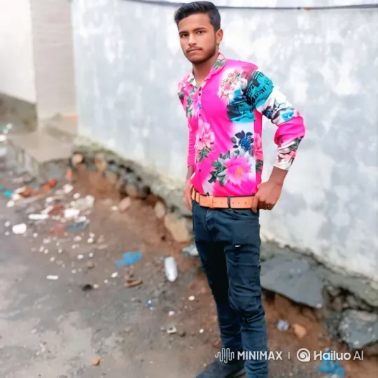 Young Man in Floral Shirt Stands Still, Smiles – AI Generated Video | Hailuo AI