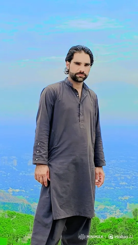 Man Stands Calmly on Hilltop Amidst Scenic Overlook – AI Generated Video | Hailuo AI