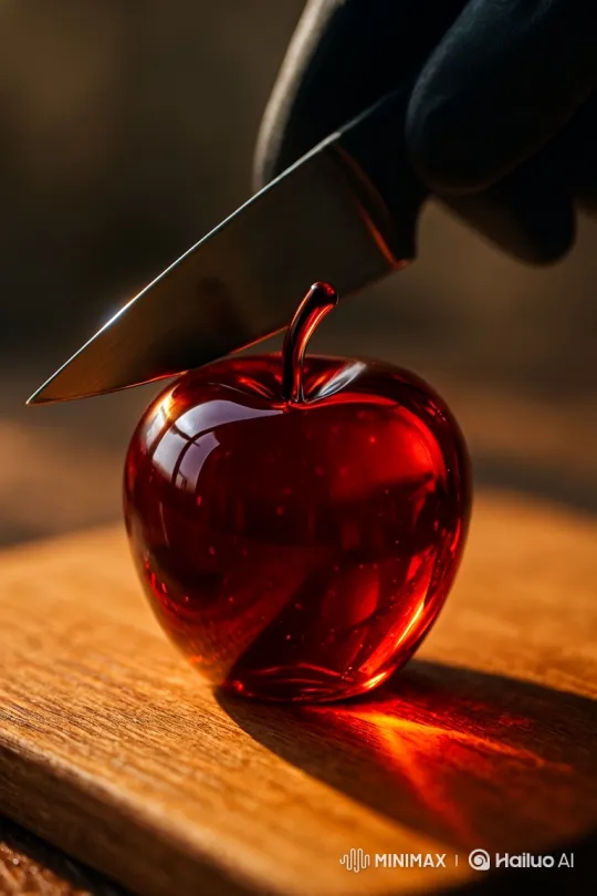Artful Slicing of a Glass Apple – AI Generated Video | Hailuo AI