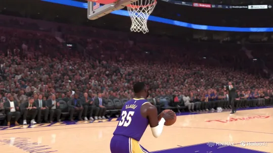 LeBron James's Powerful Slam Dunk in Lakers Uniform – AI Generated Video | Hailuo AI