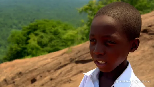Boy Climbs Hill with Determination and Hope – AI Generated Video | Hailuo AI