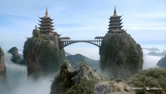 Japanese Boy Appears at Ancient Chinese Temples on Mount Fanjin – AI Generated Video | Hailuo AI