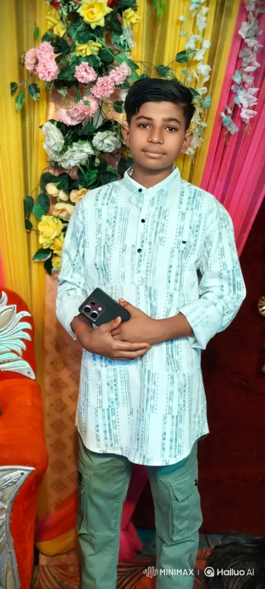 Young Boy in Decorated Room with Growing Smile – AI Generated Video | Hailuo AI