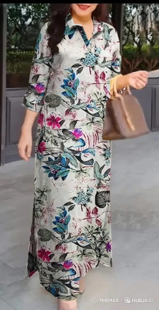 Woman Models Elegant Floral Dress in Modern Setting – AI Generated Video | Hailuo AI