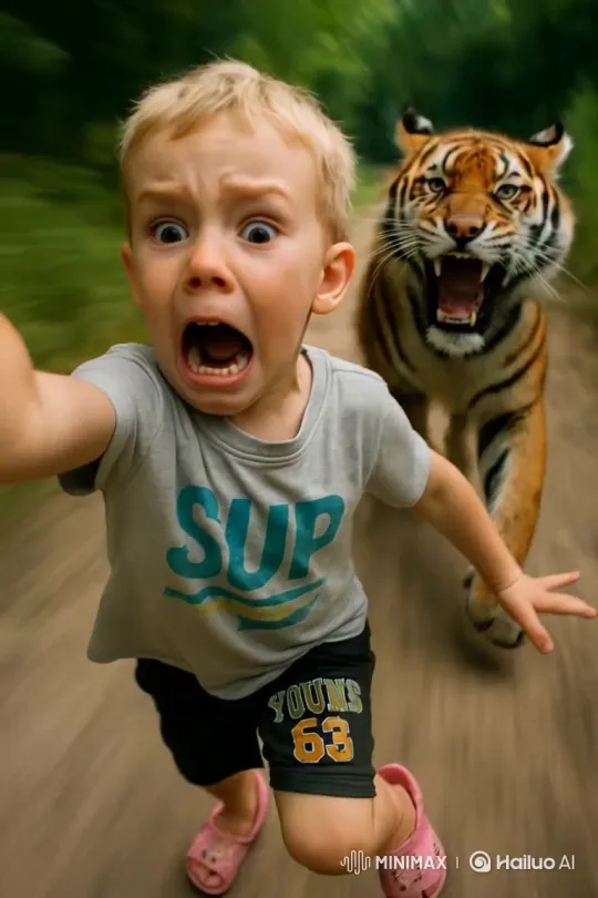 Tiger Escapes from Enclosure – AI Generated Video | Hailuo AI