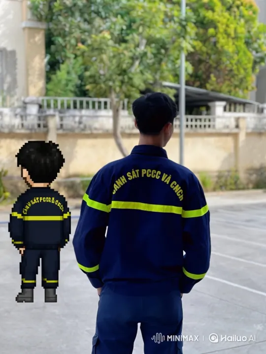 Cinematic 180-Degree Orbit of Uniformed Person and Pixel-Doubled – AI Generated Video | Hailuo AI