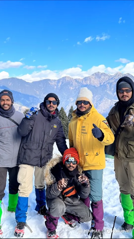 Friends Pose on Mountain, Earth from Space View – AI Generated Video | Hailuo AI