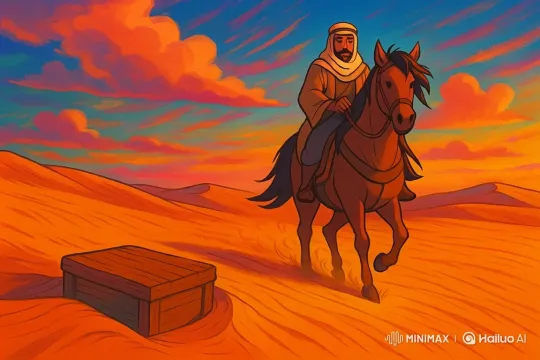 Desert Journey: Rider and Horse at Sunset – AI Generated Video | Hailuo AI