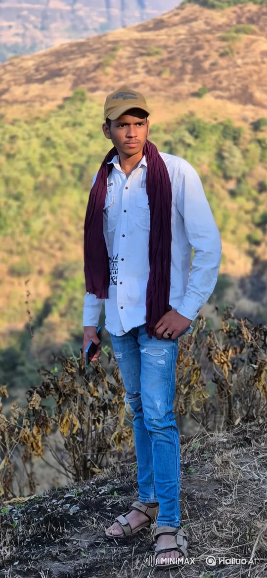 Young Man on Hillside with Thoughtful Stare – AI Generated Video | Hailuo AI