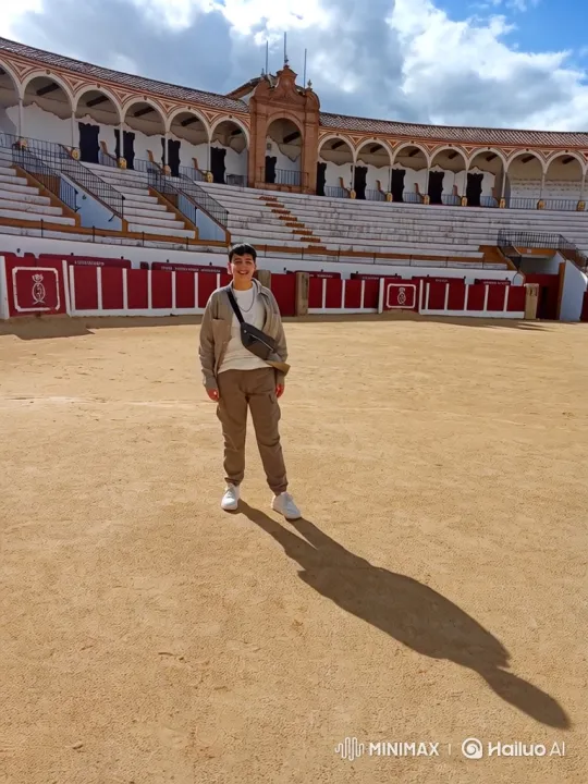 Young Couple Shares Intimate Moment in Bullfighting Ring – AI Generated Video | Hailuo AI