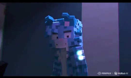 Blocky Cat's Journey from Sadness to Surprise – AI Generated Video | Hailuo AI