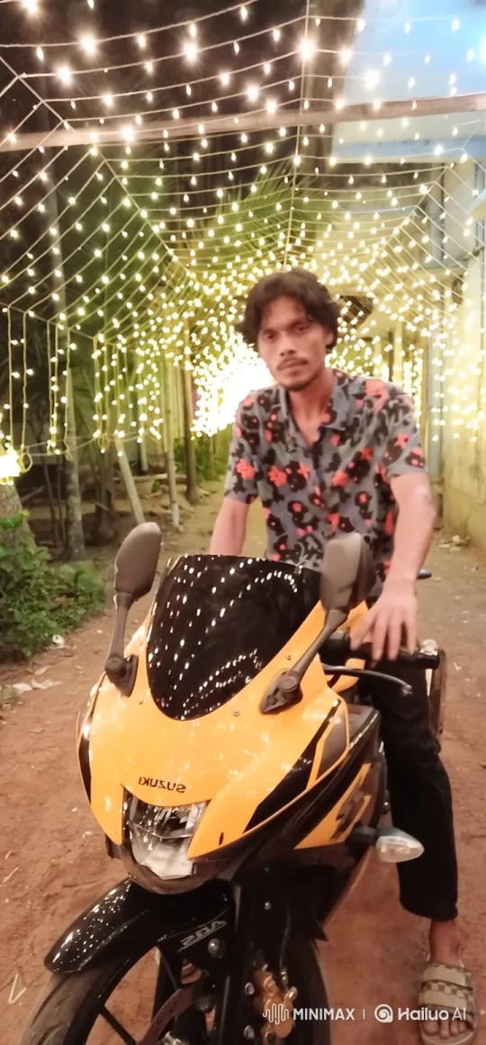 Man Prepares for Nighttime Motorcycle Ride – AI Generated Video | Hailuo AI