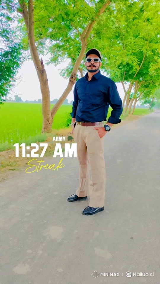 Man in Dark Shirt Stands Confidently on Road – AI Generated Video | Hailuo AI