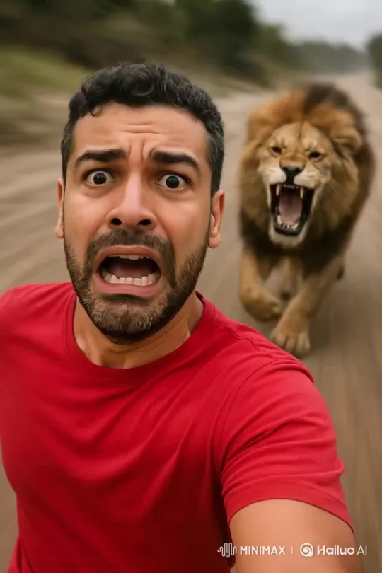 Lion's Close Encounter: Run Around Me – AI Generated Video | Hailuo AI