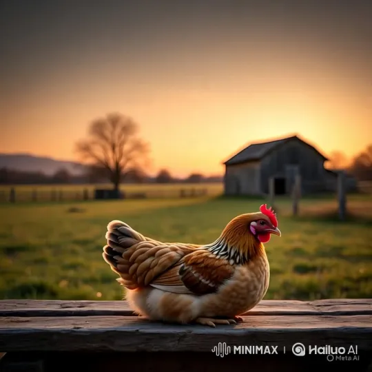 Rustic Barn Setting: Hen Protecting Eggs – AI Generated Video | Hailuo AI