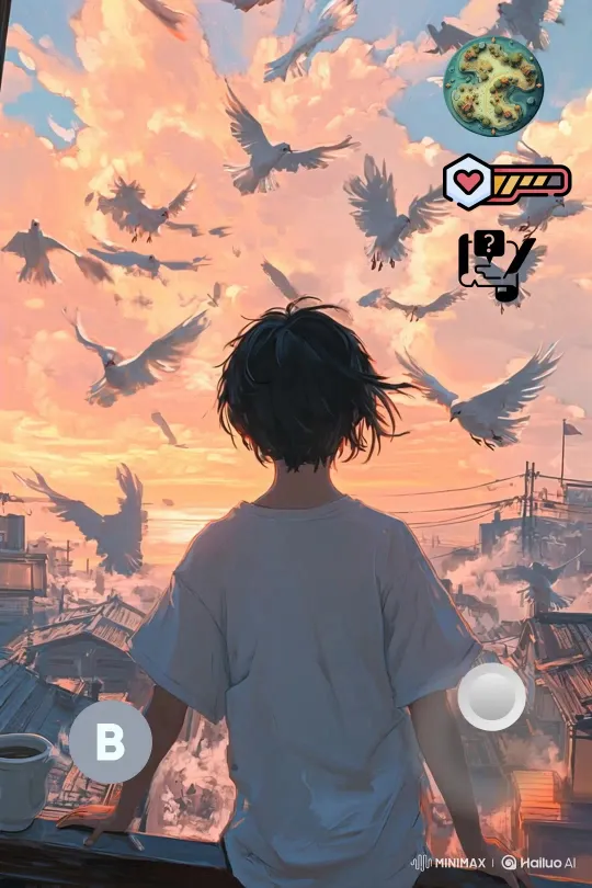 Anime Character with Flying Ability and Pigeon Eating Fantasy – AI Generated Video | Hailuo AI
