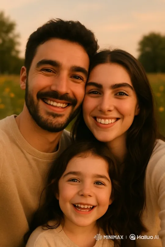 Family Embrace Captured in Intimate Home Video – AI Generated Video | Hailuo AI