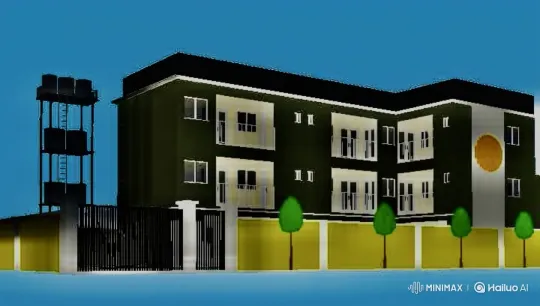 Animated 3D Model of a Modern Apartment Building – AI Generated Video | Hailuo AI