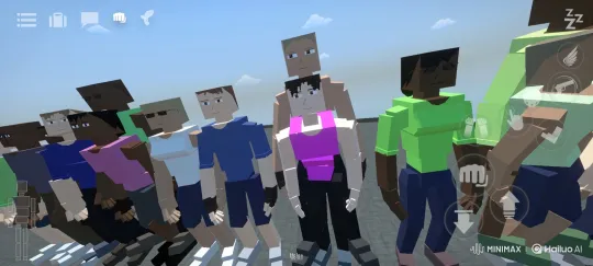 GOREBOX: Blocky Characters' Sudden Panic Under Text – AI Generated Video | Hailuo AI
