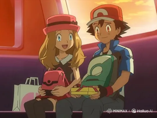 Ash and Serena Share a Tender Embrace – AI Generated Video | Hailuo AI