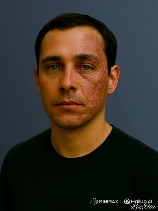 Man Shares Emotional Journey of Facial Scars – AI Generated Video | Hailuo AI