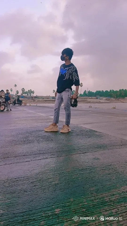 Young Man Prepares for Drive in Sports Car on Wet Concrete – AI Generated Video | Hailuo AI