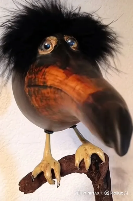 Bird-like Sculpture Engages in Tense, Suspenseful Movement – AI Generated Video | Hailuo AI