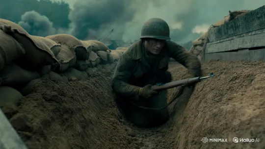 Soldier Hides in Trench Under Enemy Fire – AI Generated Video | Hailuo AI