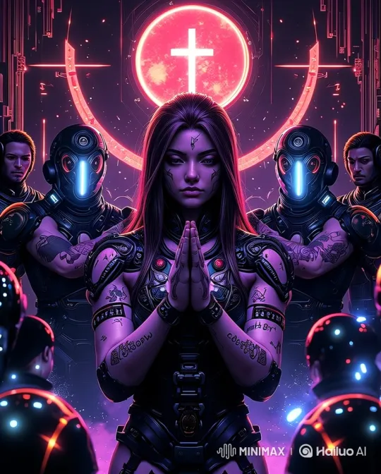 Woman Leads Worship in Futuristic, High-Tech Setting – AI Generated Video | Hailuo AI