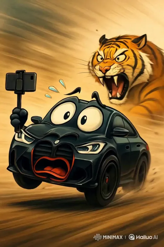 Car Drifts to Save a Tiger – AI Generated Video | Hailuo AI