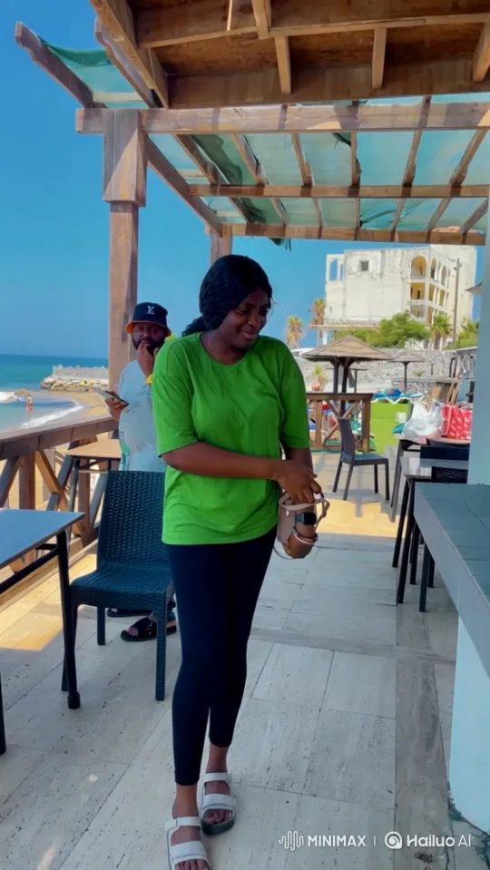 Woman Enters Car on Sunny Patio Day – AI Generated Video | Hailuo AI