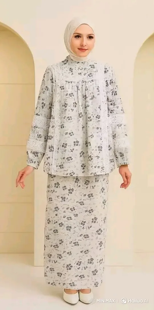 Woman Models Elegant Floral Outfit Gracefully – AI Generated Video | Hailuo AI